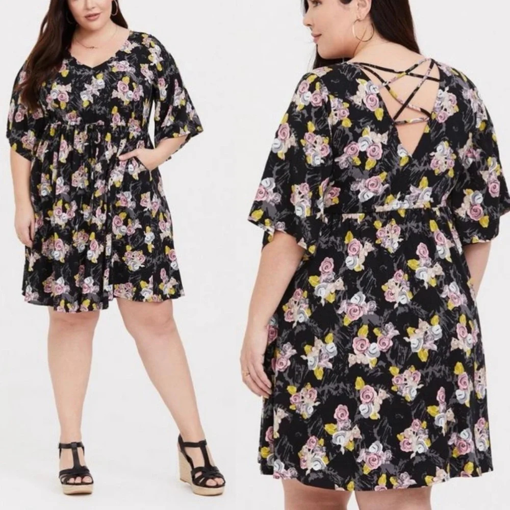 Torrid Disney Bambi Strappy Dress Black Sz 5